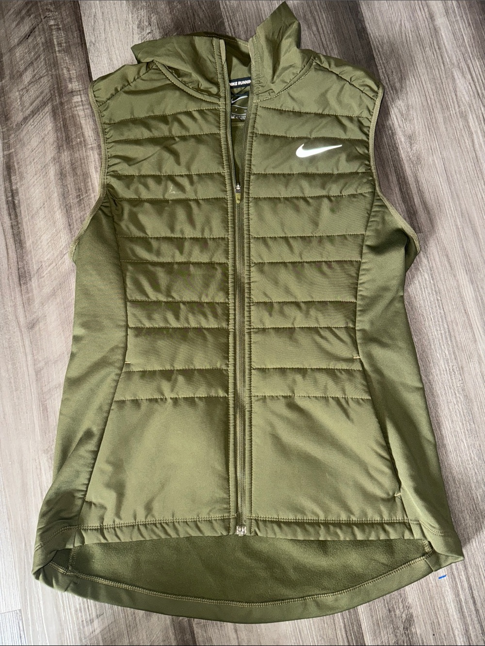 Nike Running Vest small olive Green Women's Sleeveless jacket athletic